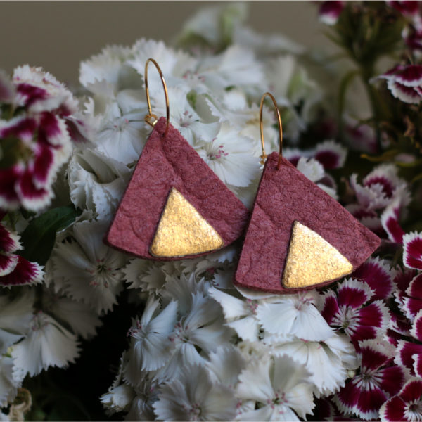 Créoles Ethnic Piñatex Rose & Doré