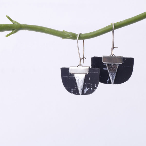 Boucles d’oreilles Daisy Liège et Piñatex Argenté