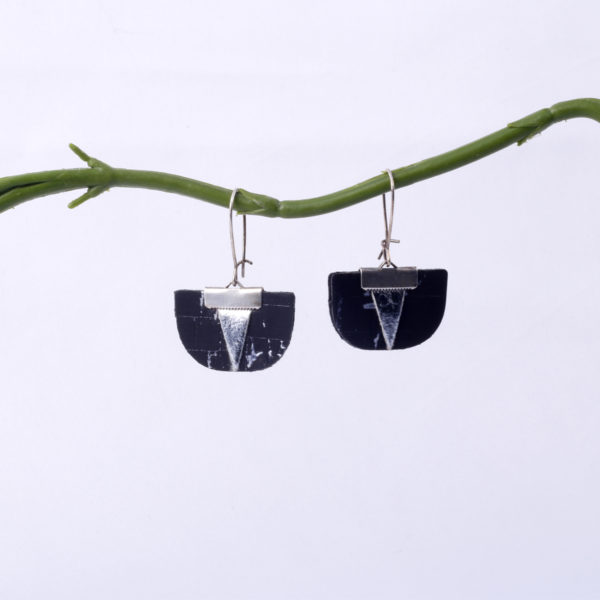 Boucles d'oreilles Daisy Liège et Piñatex Argenté