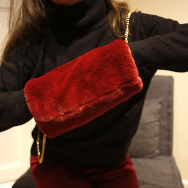 Manchon Rosa en Fausse Fourrure