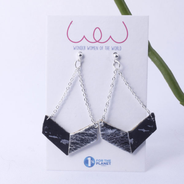 Boucles d’oreilles Victory Liège et Piñatex Argenté